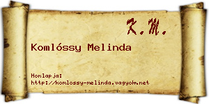 Komlóssy Melinda névjegykártya