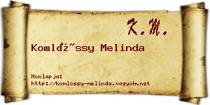 Komlóssy Melinda névjegykártya