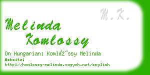 melinda komlossy business card